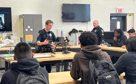 stories/irving-pd-drone-at-students.jpg